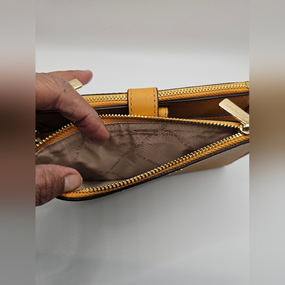 Michael Kors Gold Double Zip Wallet Wristlet - Picture 6 of 11